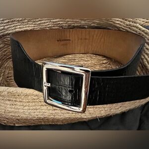 w.kleinberg Embossed Croc Leather Belt